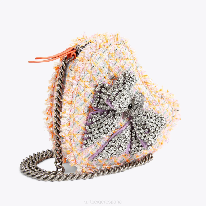 Kurt Geiger mujer bandolera con lazo y corazón de Londres 2LPR258 | bolsas naranja